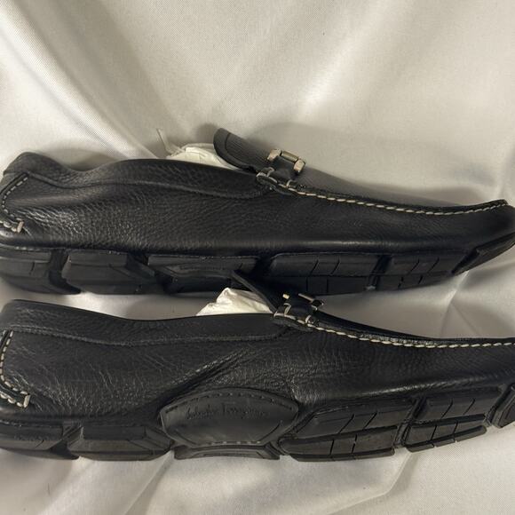 Mens Salvatore Ferragamo Gancini Bit Black Loafer Shoe Size 11.5 D never worn